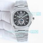 TW Swiss Copy Patek Philippe Nautilus V2 Grey Moon Phase Stainless Steel Watch 
